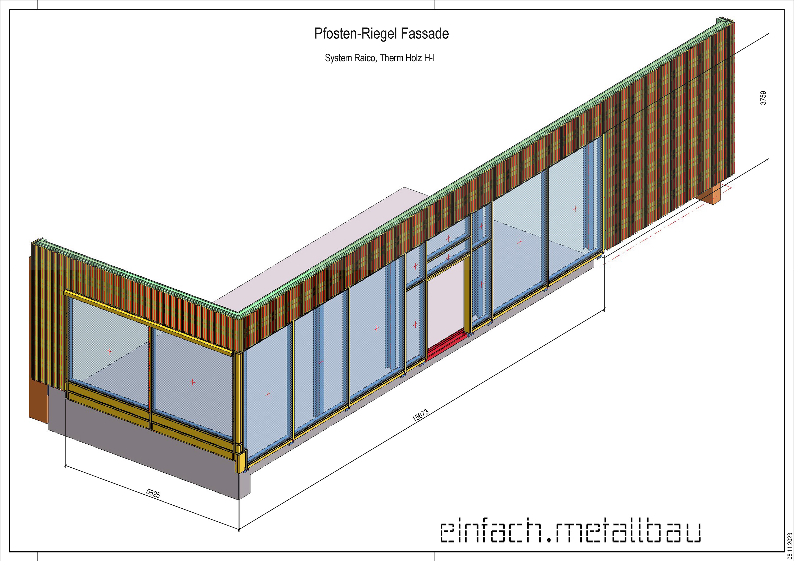 Fertigungsplanung in 3D: Pfosten-Riegel Fassade, Coop Elgg
