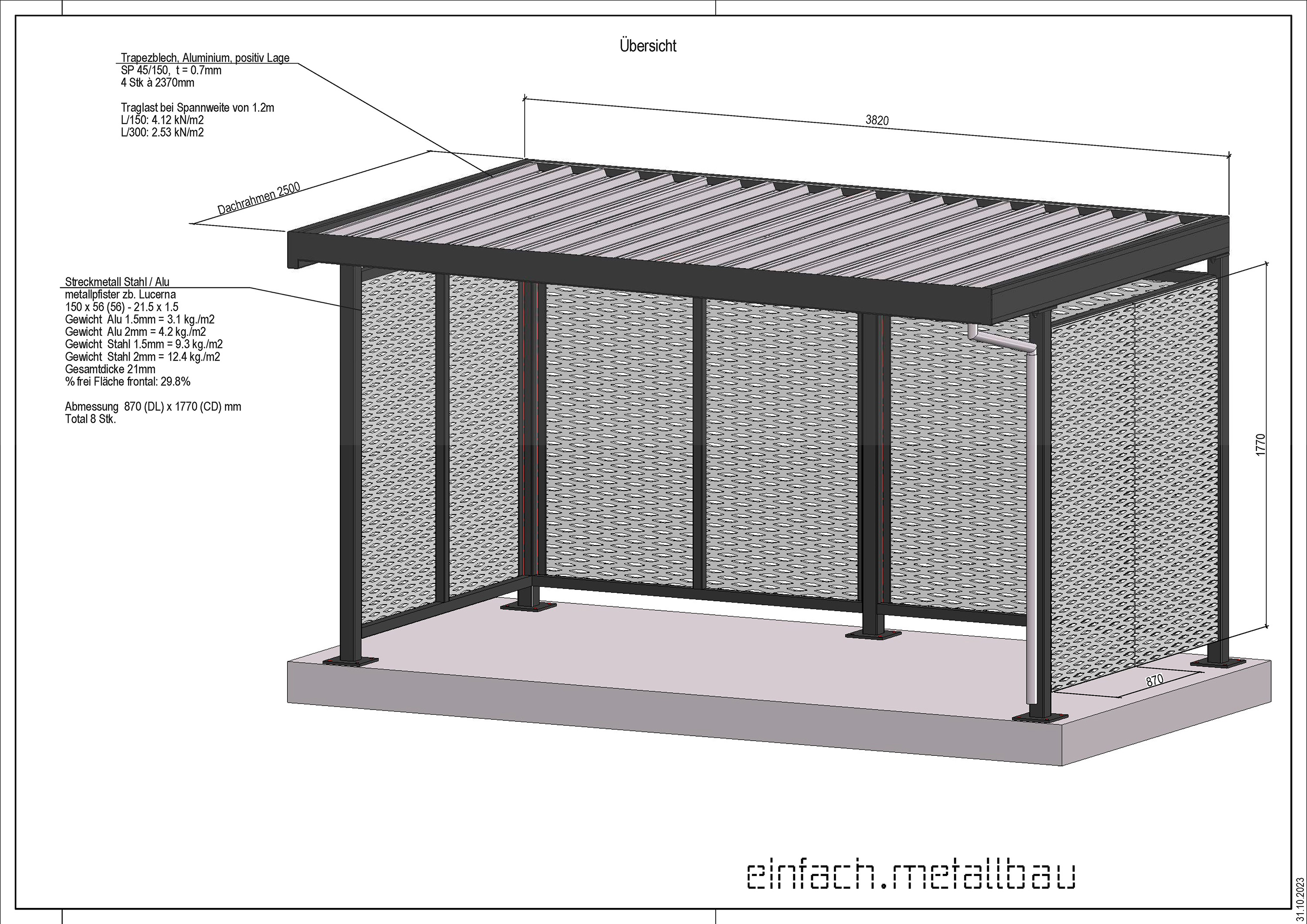 Projektierung in 3D: Velo-Unterstand, Wolhusen